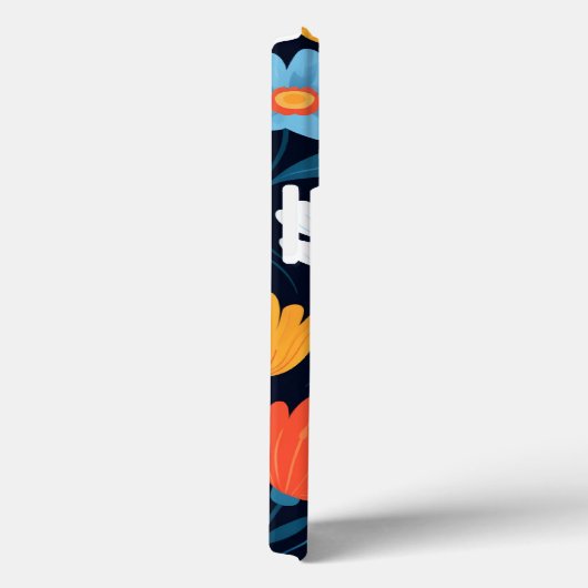 黒かわいらしフェミニン花柄 Case-Mate iPhoneケース (裏面 / 右)