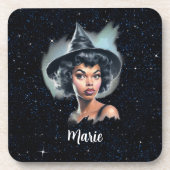 黒かわいらし人魔女コースター コースター (正面)