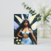 黒かわいらし妖精ガールメラニン魔法アート ポストカード (スタンド正面)