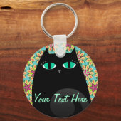 黒かわいらし子猫 キーホルダー (正面)