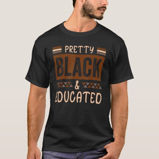 黒かわいらし学歴Bhmアフリカ Tシャツ (正面)
