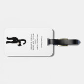 黒かわいらし猫パーソナライズされた ラゲッジタグ (裏面横)