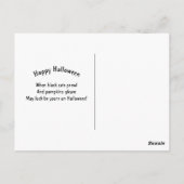 黒かわいらし猫ログ写真ハロウィーン ポストカード (裏面)