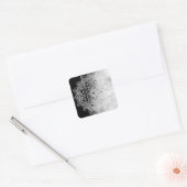 黒かわいらし白マンダラ抽象芸術 スクエアシール (封筒)