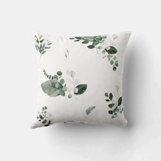 黒かわいらし緑植物性プリント枕 クッション (裏面)