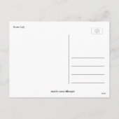 黒かわいらし色の純粋な白のイースターユリの花 シーズンポストカード (裏面)