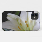 黒かわいらし色の純粋な白のイースターユリの花 Case-Mate iPhoneケース (裏面(横))