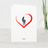 黒かわいらし馬と赤いハートハッピーバースデー カード (裏面)