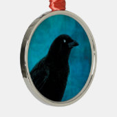 黒かわいらし鳥 メタルオーナメント (右)