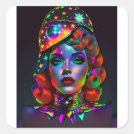 黒が赤に上陸したとき – Ken Gage Art スクエアシール