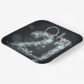 黒きらめくい21歳の誕生日にダイヤモンドの番号 ペーパープレート (傾斜あり)