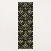 黒きらめく色のダマスク模様 ヨガマット (裏面)