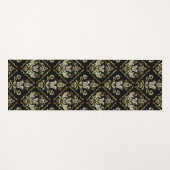 黒きらめく色のダマスク模様 ヨガマット (正面(横))