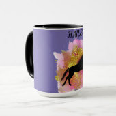 黒きらめく馬コンボパーソナライズされたマグカップ マグカップ (正面左)