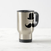 黒くおもしろいなハンドルバーの髭の人 トラベルマグ (正面右)