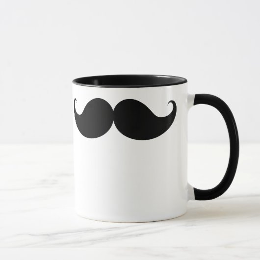黒くおもしろいなハンドルバーの髭の口ひげStache マグカップ (右)