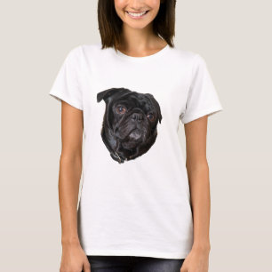 黒くおもしろいなパグ Tシャツ