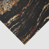 黒くおよび暗い金ゴールドの大理石のデザイン 薄葉紙 (詳細)