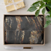 黒くおよび暗い金ゴールドの大理石のデザイン 薄葉紙 (ギフト)