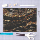 黒くおよび暗い金ゴールドの大理石のデザイン 薄葉紙 (クラフト)