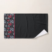 黒くおよび赤いクリスマスの弓 バスタオルセット (ハンドタオル)