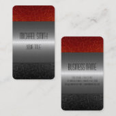 黒くおよび赤いステンレス鋼の金属の穴 名刺 (正面/裏面)