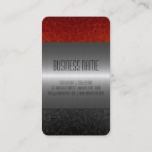 黒くおよび赤いステンレス鋼の金属の穴 名刺 (裏面)