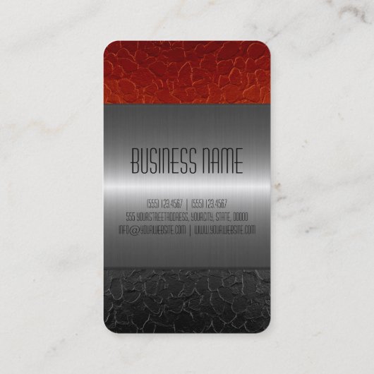 黒くおよび赤いステンレス鋼の金属の穴 名刺 (裏面)