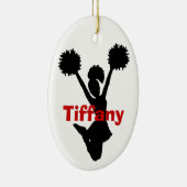 黒くおよび赤いチアリーダーのオーナメント セラミックオーナメント (右)