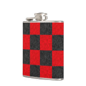 黒くおよび赤いチェッカーボードパターンクラシックのフラスコ フラスク (左)