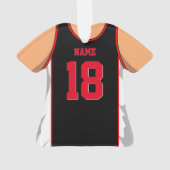 黒くおよび赤いバスケットボール オーナメント (裏面)