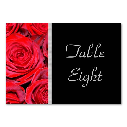 黒くおよび赤いバラ テーブルナンバー (正面)