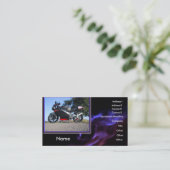 黒くおよび赤いモーターバイクの名刺 名刺 (スタンド正面)