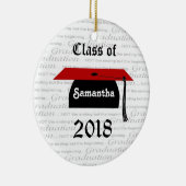 黒くおよび赤い乳鉢の帽子の卒業のオーナメント セラミックオーナメント (右)