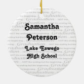 黒くおよび赤い乳鉢の帽子の卒業のオーナメント セラミックオーナメント (裏面)