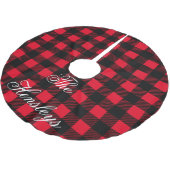 黒くおよび赤い格子縞のカスタムなモノグラムの木のスカート ブラッシュドポリエステルツリースカート (アングル)