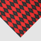 黒くおよび赤くアーガイル柄のなパターンティッシュペーパー 薄葉紙 (詳細)