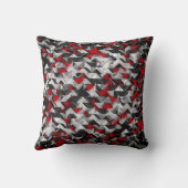 黒くおよび赤く幾何学的な爆発 クッション (裏面)