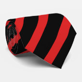 黒くおよび赤く斜めストライプのなタイ ネクタイ (ロール)