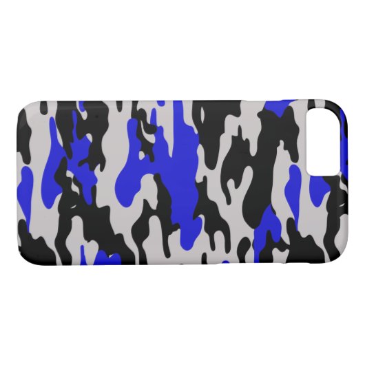 黒くおよび青の迷彩柄- iPhone 7の場合 Case-Mate iPhoneケース (裏面(横))