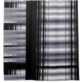 黒くおよび青パターン シャワーカーテン (正面)