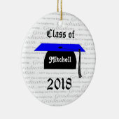 黒くおよび青乳鉢の帽子の卒業のオーナメント セラミックオーナメント (右)