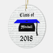 黒くおよび青乳鉢の帽子の卒業のオーナメント セラミックオーナメント (左)