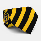 黒くおよび黄色のストライプのタイ ネクタイ (ロール)