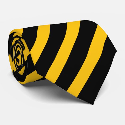 黒くおよび黄色のストライプのタイ ネクタイ (ロール)