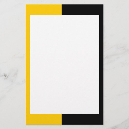 黒くおよび黄色の文房具 便箋 (正面)