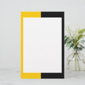 黒くおよび黄色の文房具 便箋 (スタンド正面)