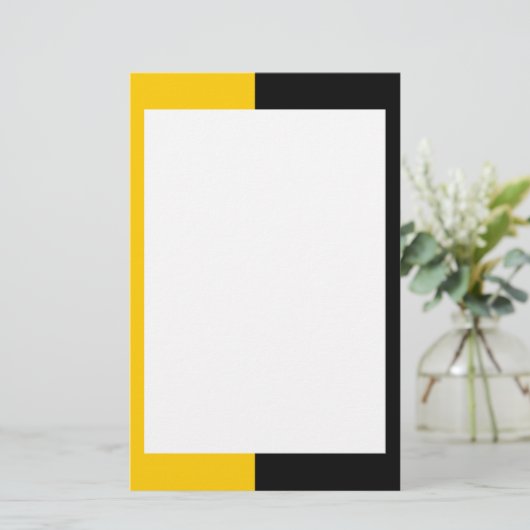 黒くおよび黄色の文房具 便箋 (スタンド正面)
