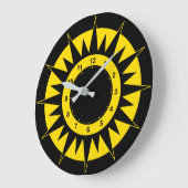 黒くおよび黄色の日曜日 ラージ壁時計 (傾斜)