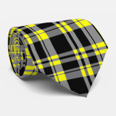 黒くおよび黄色の格子縞のタイ ネクタイ (ロール)